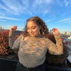 Urban Outfitters Green cut out sweater